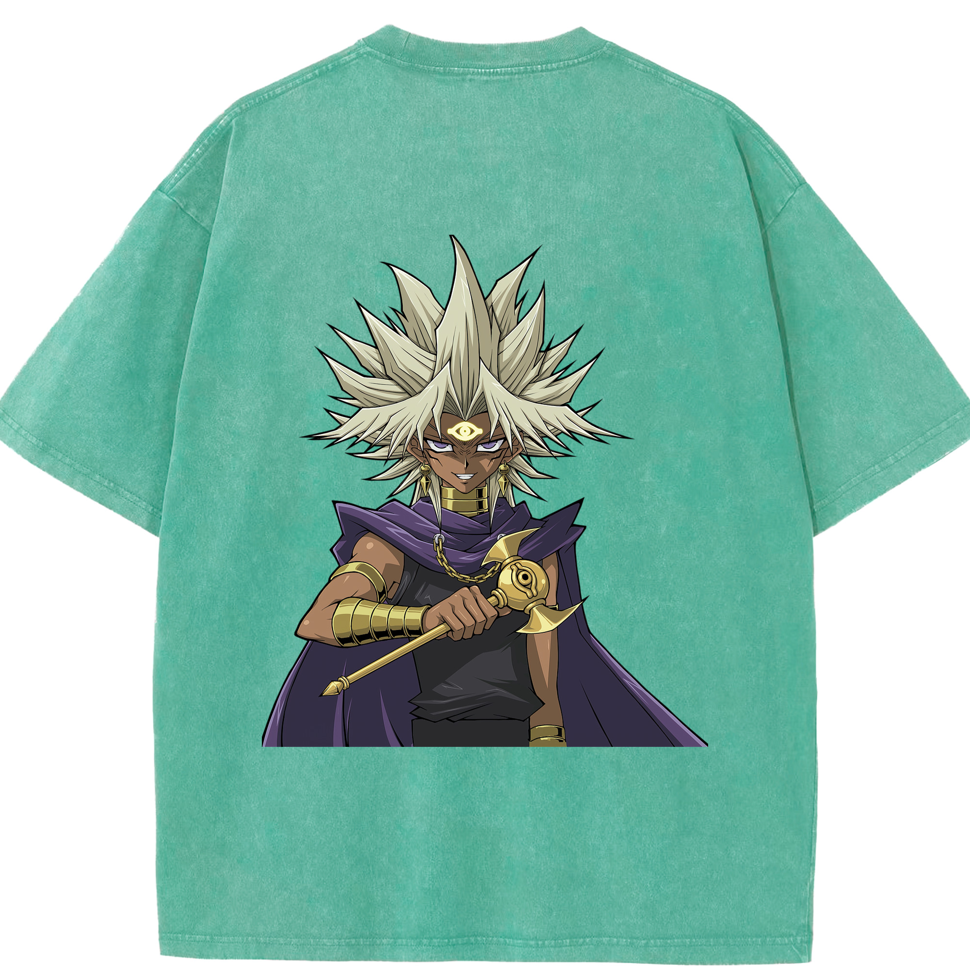 （画像用） 遊☆戯☆王 Yu-Gi-Oh! 綿100% ヴィンテージ風 半袖Tシャツ（背面プリント）